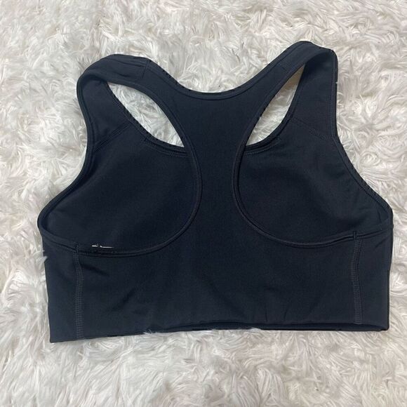 Nike Dri Fit Support Sports Bra Running Gym Training Size XS Black Swoosh Logo - Picture 3 of 5
